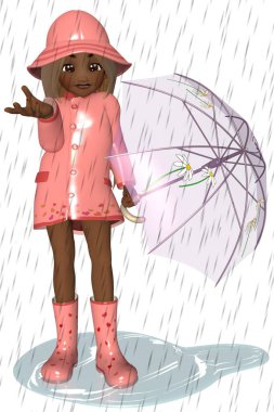 Sevimli bir çizgi karakterin 3D görüntüsü