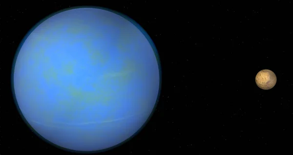 Render Planet Neptune Triton — Stock Photo, Image