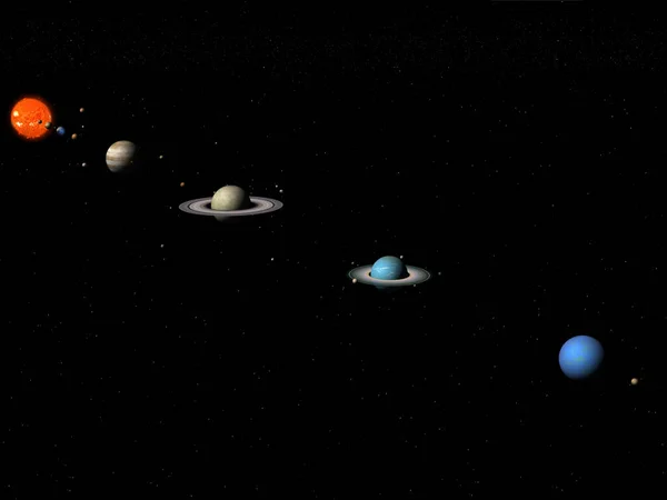 Naprendszerünk Renderelése — Stock Fotó