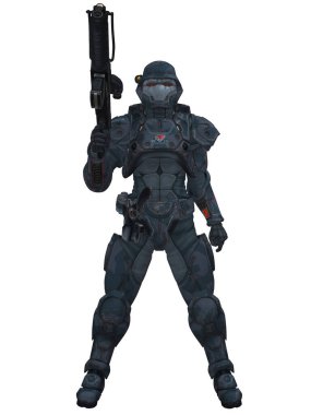 Gelecekteki bir askerin 3D canlandırması