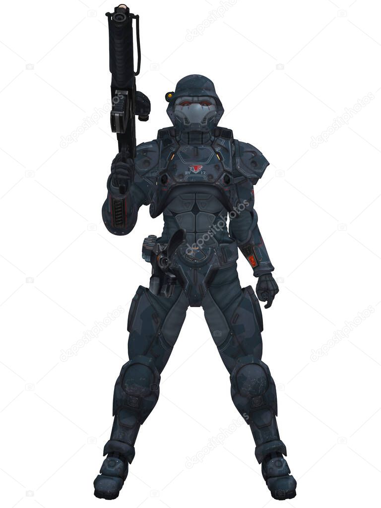 3d render of a future soldier