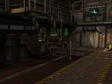 Fantezi bilim kurgu arkaplanının 3 boyutlu canlandırması