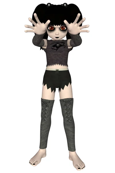 Render Cute Gothic Girl — Stock Photo, Image