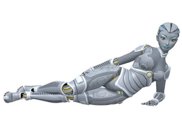 Renderowanie Sexy Toon Robot — Zdjęcie stockowe