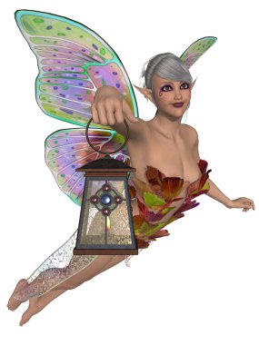 3d illustration of an cute toon fae