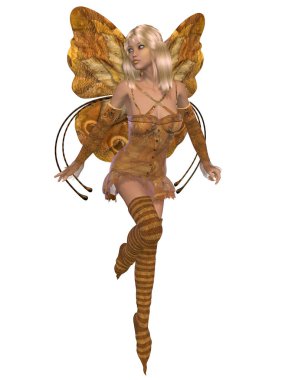 Tatlı bir kadın peri masalı figürünün 3 boyutlu çizimi