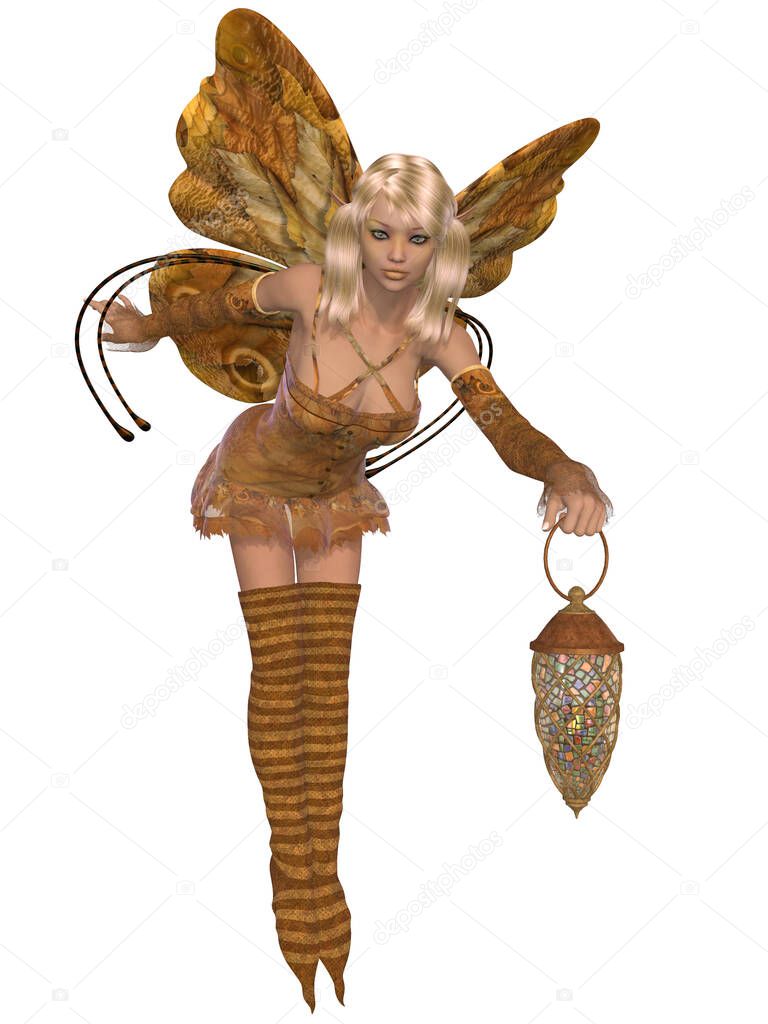 3d illustration of an cute female fairytale figure