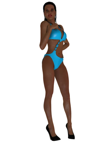 Illustrazione Una Donna Sexy Bikini — Foto Stock