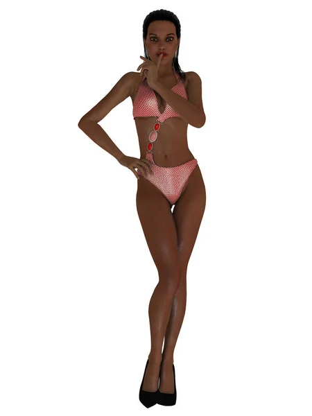 Illustrazione Una Donna Sexy Bikini — Foto Stock