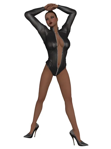 一个穿着性感衣服的性感女人的3D图片 — 图库照片