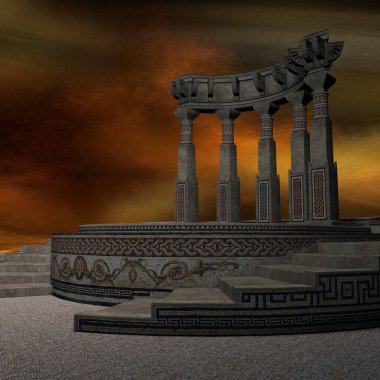 Gizemli bir arkaplanın 3D çizimi