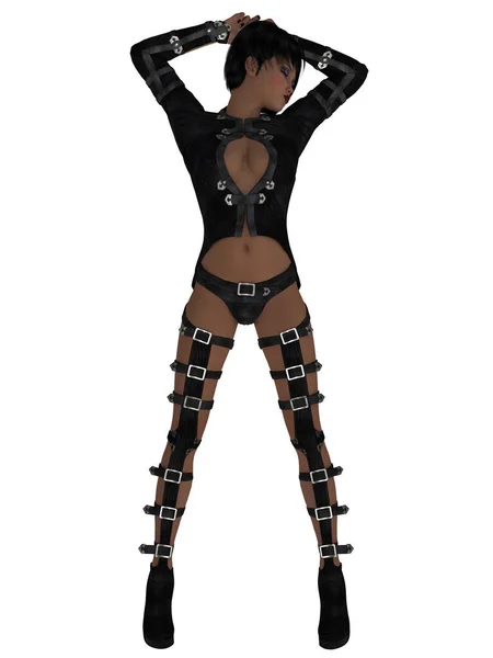 3Dイラストのセクシー女性でセクシー衣装 — ストック写真