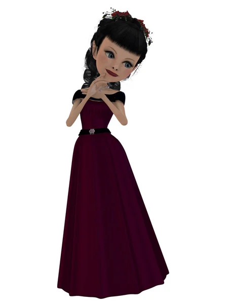 Illustration Fantasy Character Evening Dress — Stock Photo, Image