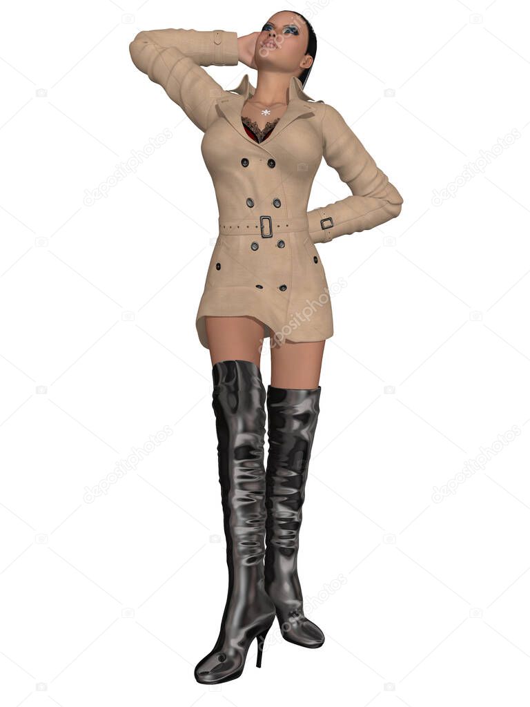 3d illustration of an sexy woman in sexy oufit