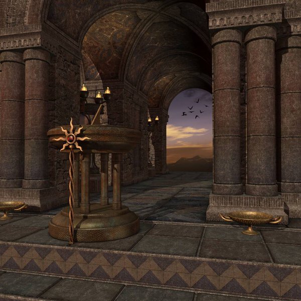 3D иллюстрация фантастического фона с мистической атмосферой 