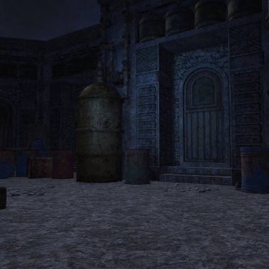 Mistik bir atmosferi olan bir fantezi arka planının 3 boyutlu çizimi 