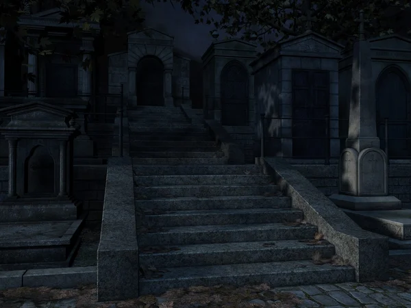 Kyrkogården-halloween bakgrund — Stockfoto