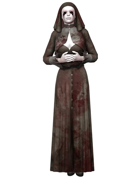 Halloween Creature - Bloody Nun — Stock Photo, Image