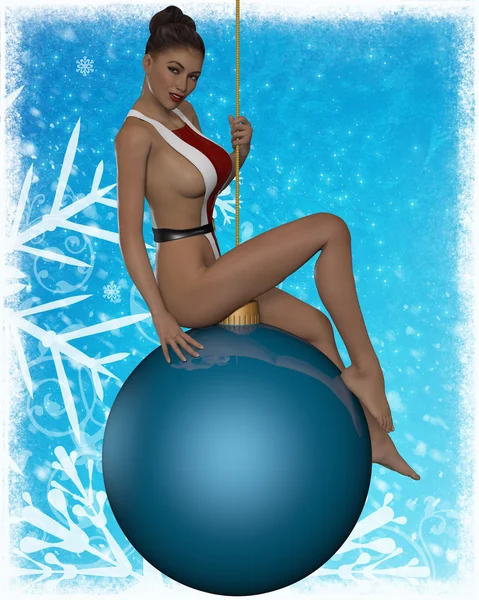 Sexy xmas meisje — Stockfoto