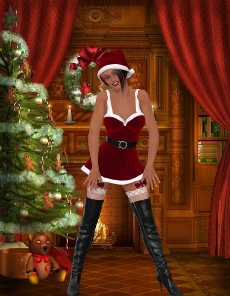 Sexy santa meisje — Stockfoto