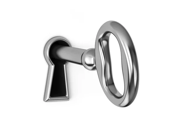 Key in keyhole — Stock Photo, Image