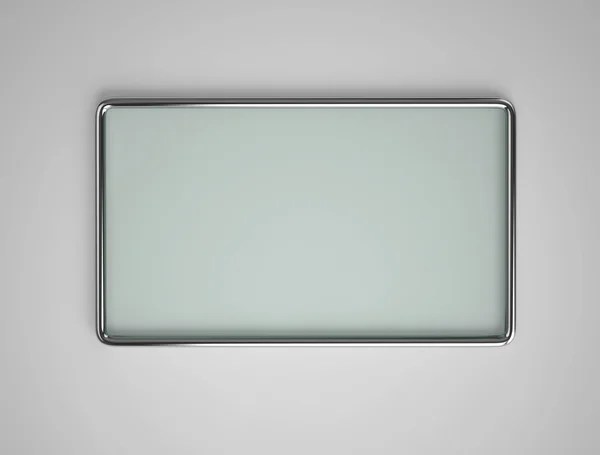 Banner de vidro com moldura metálica — Fotografia de Stock