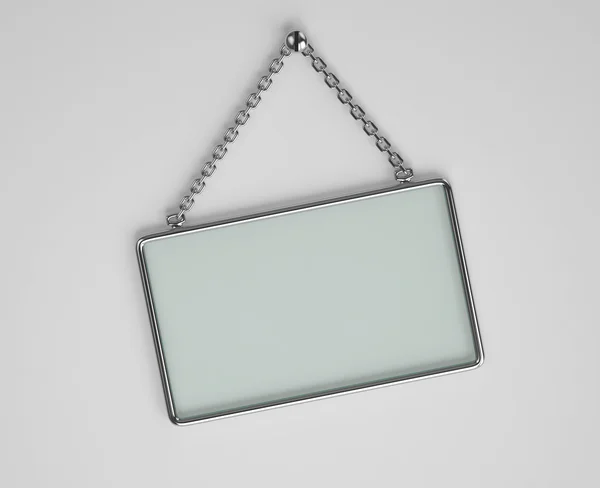 Glazen bord met metalen frame — Stockfoto