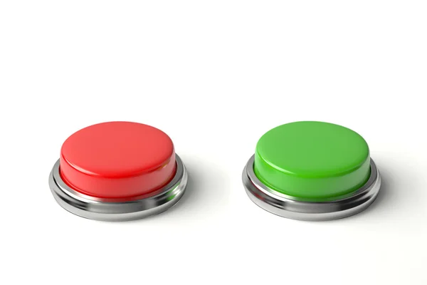 Red and green buttons — Stock Photo, Image