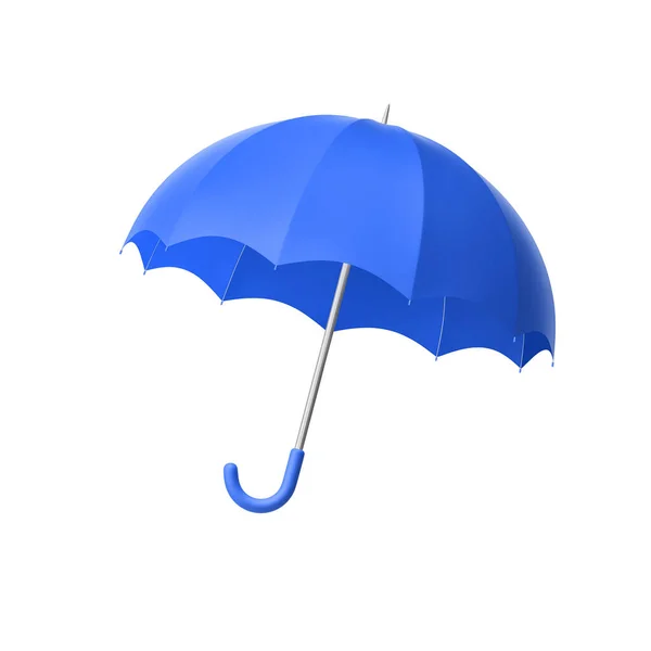 Blue Umbrella Isolated White Rendering Clipping Path — Stock Photo, Image