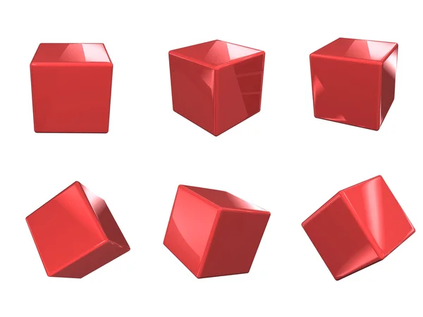 Красные глянцевые кубы — стоковое фото