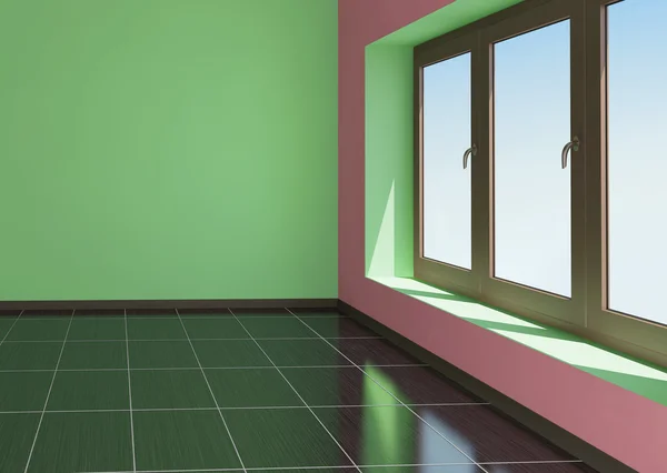 Groen en roze kamer — Stockfoto