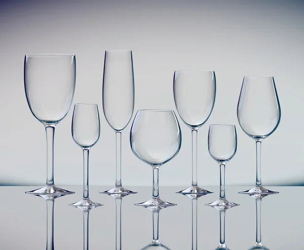 さまざまなワイングラスのセット — ストック写真
