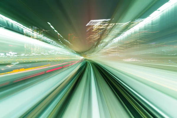 Train moving inside tunnel in Tokyo — Stock Photo, Image