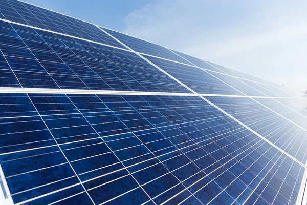 Modern Solar Panels Renewable Electrical Energy Production — Stock Photo, Image