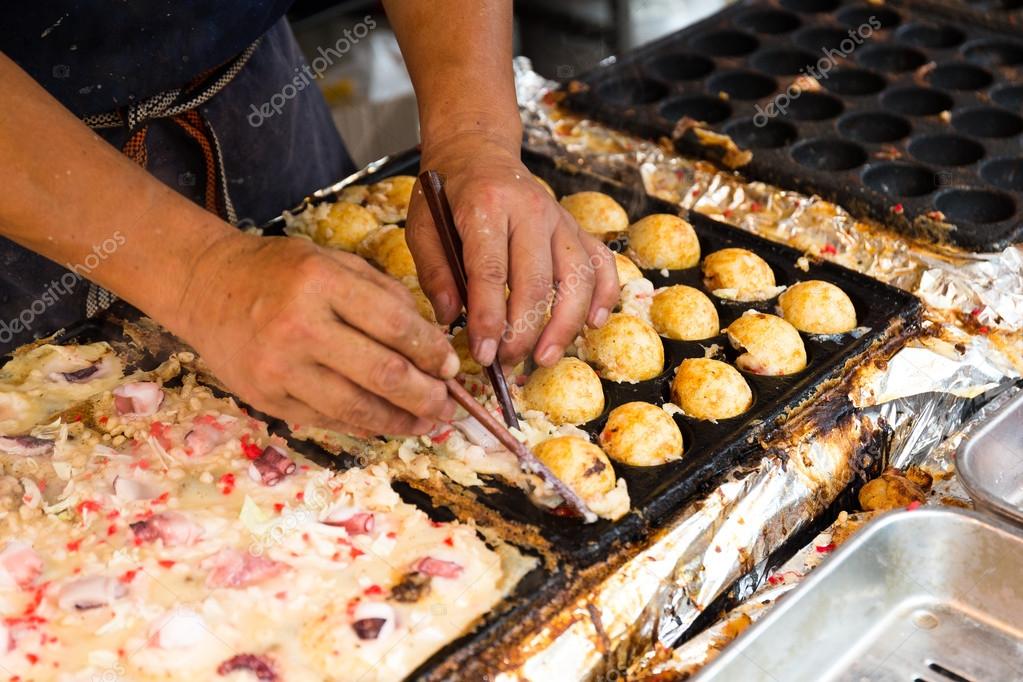 Japanese squid balls making — Stock Photo © leungchopan #103229912