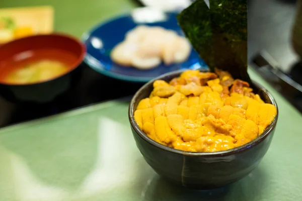 日本海胆饭 — 图库照片