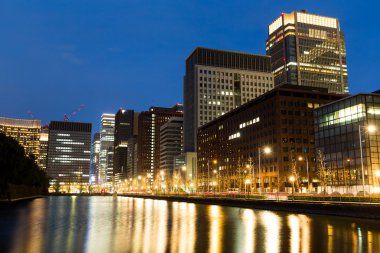 Geceleri Tokyo şehri manzarası