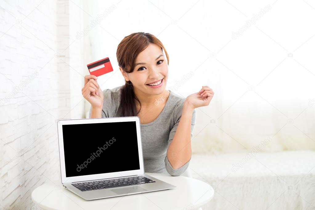 woman enjoying online shopping