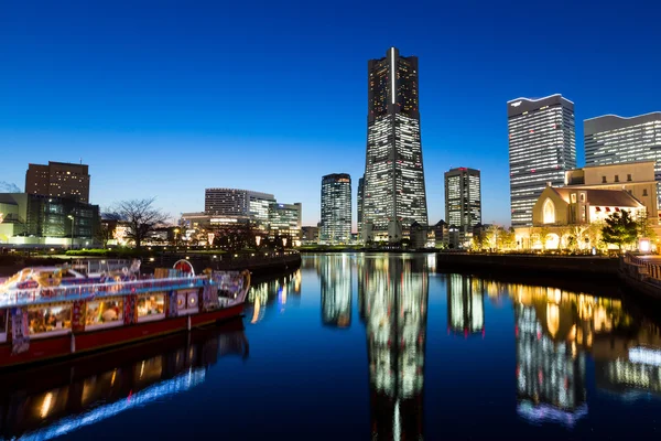 Yokohama manzarası, gece — Stok fotoğraf