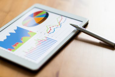 İş çizelgeleri bir ekran ile dijital tablet