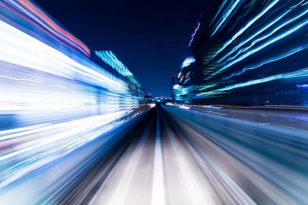 Speed motion in urban highway road tunnel — Stock Photo, Image