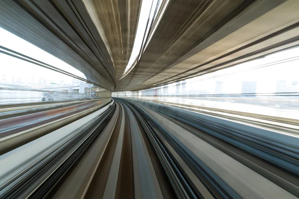 Train passing though the tunnel — Stock Photo, Image