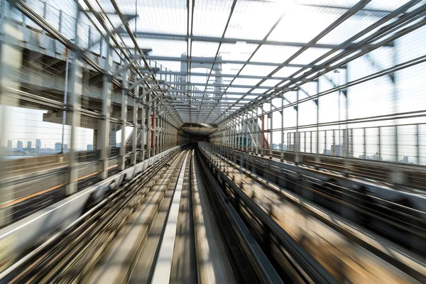 Fast train passing through tunnel — Stock Photo, Image