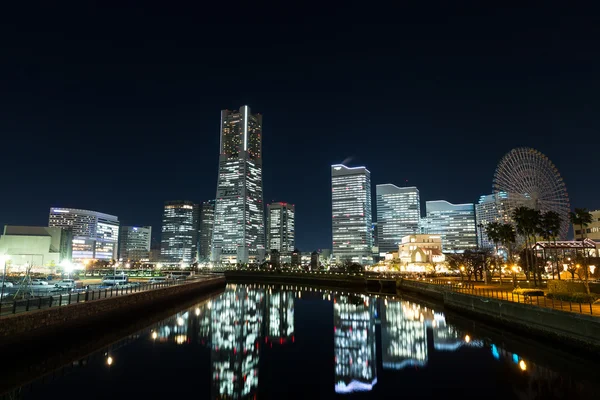 Yokohama Panorama v noci — Stock fotografie