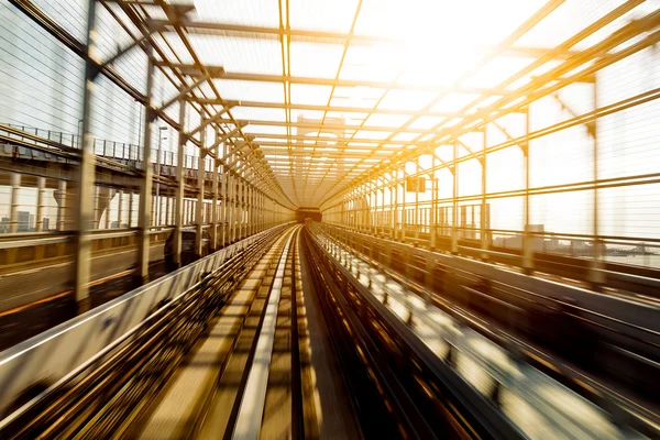 Tren tüneli hızlı hareket — Stok fotoğraf