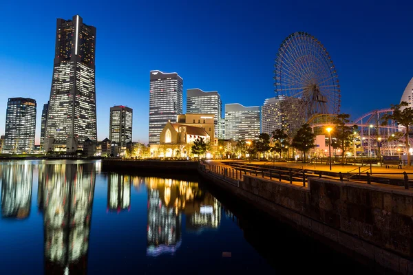 Yokohama Panorama v noci — Stock fotografie