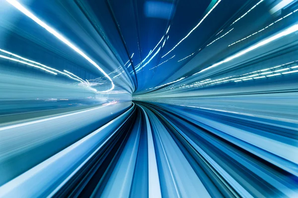 Movement of tunnel in blue — Stock Photo, Image