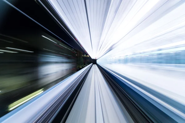 Tunnel with blurred light tracks Stock Photo