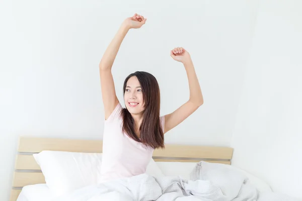 Asian young woman waking up — Stock Photo, Image
