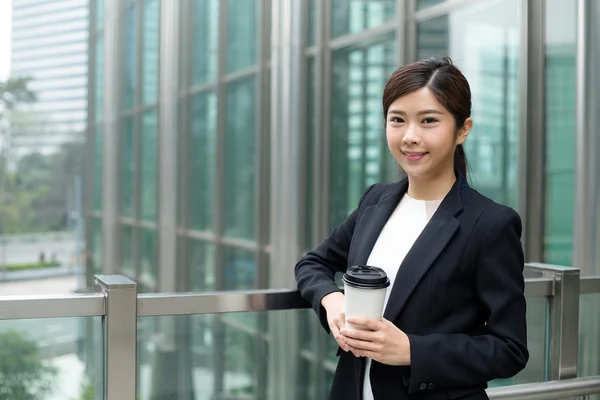 Businesswoman in black suit — Stock Photo, Image